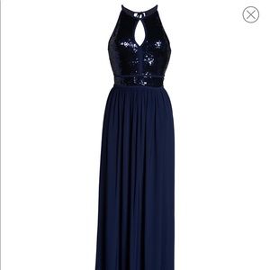 Morgan & co. A-line sequin gown navy size 1 prom
